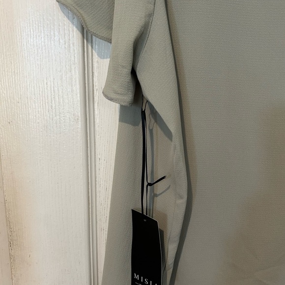 NWOT “MISIA” Gray Green with Black Contrast Tie Around Neckline. - Picture 7 of 8